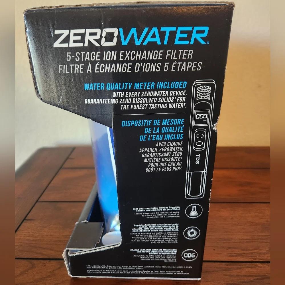 ZeroWater Ready-Pour 12 cups Blue Water Filtration Pitcher - Picture 5 of 7